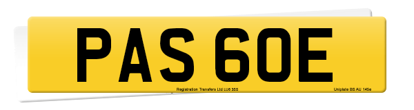 Registration number PAS 60E